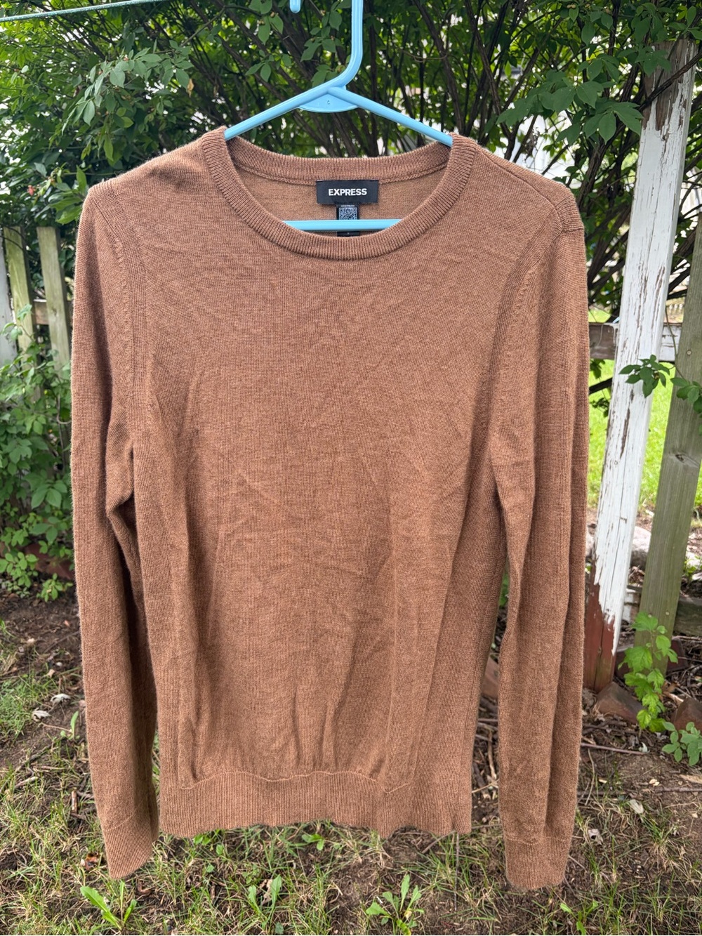 Express Men's Crewneck Sweater in Rust Brown